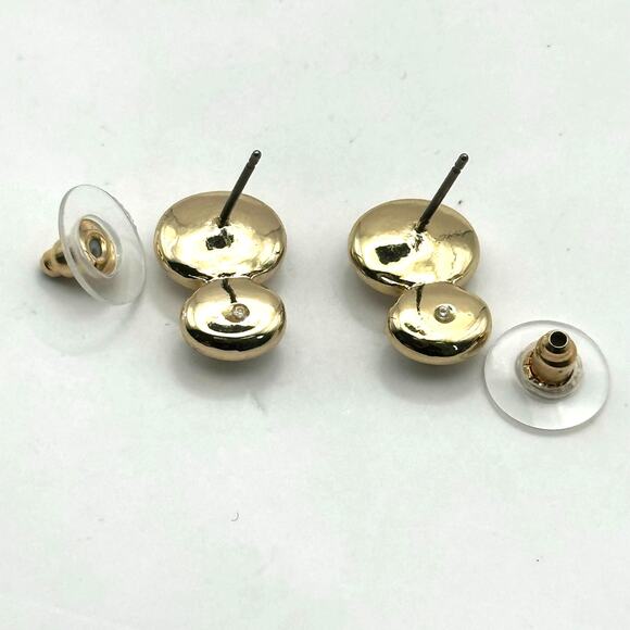 Preppy Pierced Stud Earrings Faceted Double Faux Pearl Faux Opal Casual - Picture 7 of 11